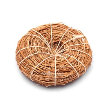 HealthAndYoga&trade; Vetiver Root Bath Scrub - Ayurvedic Shower Loofah - Woven with Cotton Cord (No Plastic Mesh) - Natural Woody Fragrance - Rejuvenating Cooling Effect - Deeply Exfoliates &amp; Polishes Skin