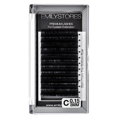 Eyelash Extensions 0.15mm Thickness C Curl 8mm Length Individual Volume Natural Eyelashes For Lash Extensions(0.15,C,8mm)