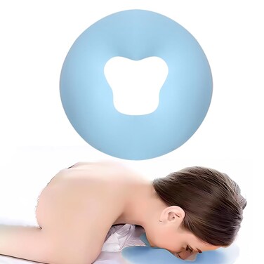 Silicone Face Massage Pillow,SPA Beauty Face Relax Headrest,Salon Skin Care Soft Overlay Travel Head Support,Bule