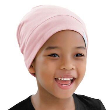 Kids Beanie Sleep Hats Bonnet for Night Sleeping Cap Silky Lined Satin Bonnet with Adjustable Elastic Band for Teens Toddler Child Natural Curly Frizzy Hair Cover(Candy Pink)