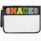 Snacks Bag Clear Chenille Varsity Letter Zipper Pouch Travel Makeup Bag Aesthetic Storage Organizer Pouches for Women with Glitter Patch Letters (Black-Snacks)