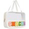 Snacks Bag Clear Chenille Varsity Letter Zipper Pouch Travel Makeup Bag Aesthetic Storage Organizer Pouches for Women with Glitter Patch Letters