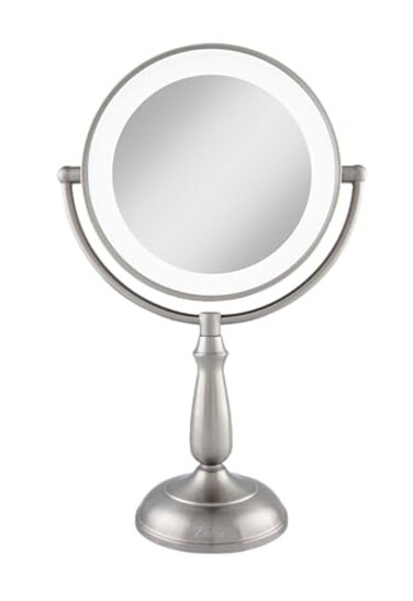 Zadro 11" Makeup Mirror with Lights and Magnification Dimmable Touch LED Lighted Makeup Mirror with Magnification 5X/1