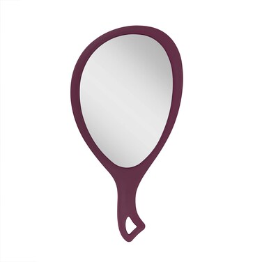Zadro Large Hand Mirror with Handle Salon Mirrors for Hair Stylist, Big Handheld Mirror Makeup Mirror Wall Mounted Hang (1, Purple Garnet, Medium: 15" x 8")