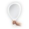 Zadro Salon Professional Extra Large Hand Mirror with Handle, 10" W x 19" L, Multi-Purpose Oval Handheld Mirror with New Distortion-Free Reflection (1, White, Large (Pack of 1))
