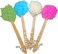4 Pack Shower Loofah Body &amp; Back Scrubber - Exfoliating Loofah luffa loofa Bath Brush On a Stick - with Long Wooden Handle Back Brush for Men &amp; Women - Easy Reach Body Wash &amp; Lotion Applicator