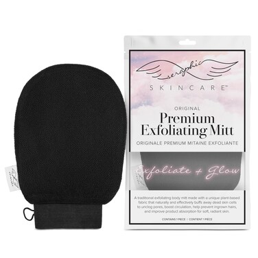 Seraphic Skincare (Original) Premium Exfoliating Mitt for Body (1pc) &ndash; 100% Vegan Viscose Traditional Body Scrub Glove Kessa Korean Washcloth &ndash; Body Exfoliator for Self-Tan Removal &amp; Keratosis Pilaris
