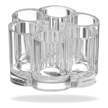 Quality Acrylic Flower Style Cosmetic and Makeup Brush Organizer with 12 Holding Spaces by PMLAND