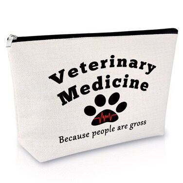 Veterinarian Gift for Women Makeup Bags Vet Tech Gift Veterinary Technician Gift Cosmetic Bag Appreciation Gift for Vet Birthday Retirement Gift Appreciation Gift for Vet Dog Lover Travel Pouch
