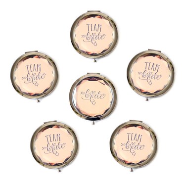 Set of 6 Small Mirror Pocket Bride Tribe Gifts Bachelorette Bridesmaid Gift Favors, I Do Crew