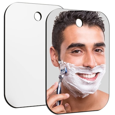 Shower Mirror Fogless for Shaving,10.7"x8"Larger Mirror for Wall Camping,Frameless Portable Hanging Travel Mirrors,Unbreakable Handheld Locker,Makeup Plastic,Anti Fog Free Shave Mirror,Bathroom