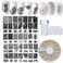 Nail Stamper Kit 4pcs Nail Art Stamping Plates Flower Leaves Image Template with Clear Stamper and Scraper Decoration Rhinestones for Nails Manicure DIY Design