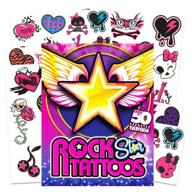 Savvi Rocker Rock Star Tattoos for Girls ~ 50 Temporary Tattoos&hellip;