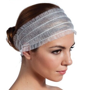 HUINI 200 Pcs Disposable Spa Non-woven Headbands, 200 Count CD-104