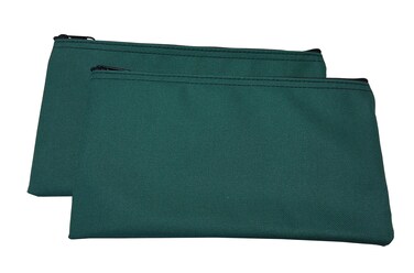 Travel Zipper Bags 11 x 6 inches Small Compact Portable Forest Green Zippered Cloth Pouches 2 Pack CW