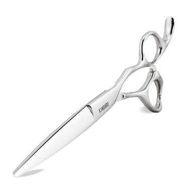 Professional Hair Shears 6" Silvery Blind Hole Sharp Hair Scissors Hair Cutting Scissors Barber Scissors Barber Shears Haircut Scissors Convex Edge 440C KINSARO