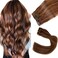 Clip in Hair Extensions, Chocolate Brown to Auburn Clip in Hair Extensions Real Human Hair Clip ins, 18 Inch 7 Pieces 70G Double Weft Straight Remy Human Hair Clip in Extensions