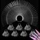 Kinjoek 8 Set Total 400 Pointed Tips Clear Nail Swatches Sticks Nail Art Supplies Practice Display Board for Nail Art Polish Display and Home DIY,transparent