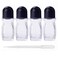 4Pcs 50ml/1.69 Oz Clear Refillable Glass Roll-On Deodorant Bottles Reusable Leak-Proof Massage Roller Bottles Containers with Roller Ball and Black Cap for DIY Deodorant, 3ml Transfer Dropper