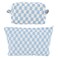 GUTGNK 2Pcs Makeup Bag For Women - Large Checkered Knitted Cosmetic Bags&amp;Small Makeup Pouch Aesthetic Design Travel Toiletry Bag Skincare Bag Car Storage Bag With Zipper(Blue)