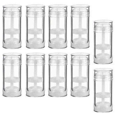 10 PCS 30ml Round Empty Deodorant Containers Bottom-fill Clear Lip Balm Tubes Deodorant Stick Plastic Refillable 1 Oz Deodorant Bottle Holder DIY Lipstick Crayon Chapstick (RoundTubes001)