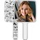 Handheld Mirror, Water Ripples Hand Mirror with Handle for Make up, Square, Silver,Large (6 x 11 inches)