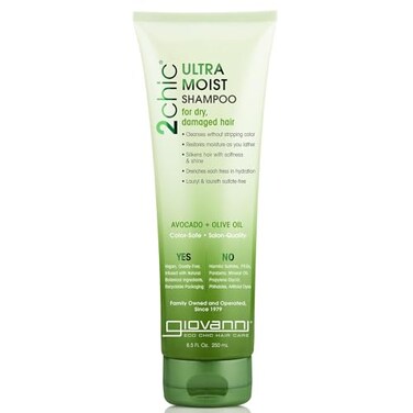 GIOVANNI 2chic Ultra-Moist Shampoo - Avocado &amp; Olive Oil, Creamy Hydration Formula, Enriched with Aloe Vera, Shea Butter, Botanical Extracts, No Parabens, Color Safe - 8.5 fl oz