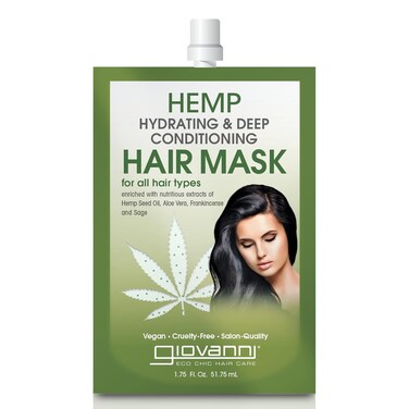 GIOVANNI Hemp Hydrating Deep Conditioning Hair Mask - Hemp Hydrating Conditioner Mask for Dry, Hemp Seed Oil, Aloe Vera, &amp; Frankincense, Helps Moisturize &amp; Revitalize Damaged Hair - 1.5 oz (1 Pack)