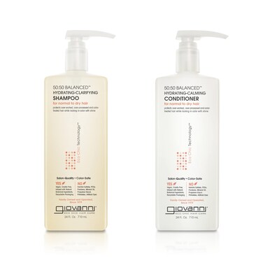 GIOVANNI 50:50 Balanced Shampoo &amp; Conditioner Set - Hydrating, Clarifying, &amp; Calming to Clean &amp; Moisturize, For Over-Processed Hair, Salon Quality, No Parabens, Cruelty Free, Color Safe - 24 oz Each