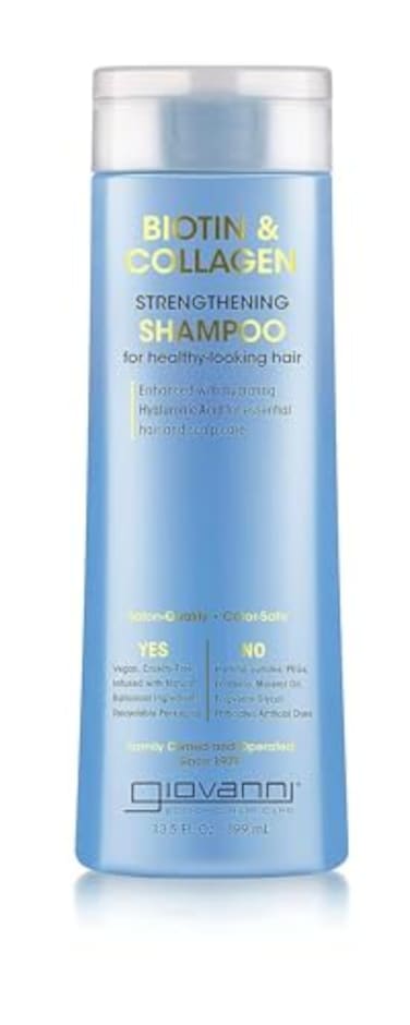 GIOVANNI Biotin &amp; Collagen Shampoo - Strengthening Shampoo, Vegan, Cruelty-Free, Infused with Natural Botanical Ingredients, Salon-Quality, Color-Safe, For Healthy-Looking Hair - 13.5 Oz