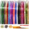 Tinsel Hair Tools Kit 18 Colors Fairy Hair Strands for Girls Kids for Cosplay Party Gift(18 Colors+Tools, 47 Inches)