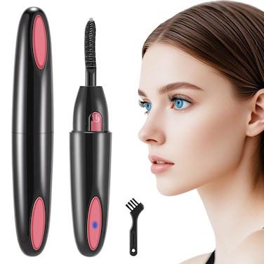 Heated Eyelash Curler, Electric Eyelash Curler for Fast Heat up Within 10s - 24 Hours Long Lasting, 2 Temp Settings Makeup Tools Safe &amp; Portable Lash Curler with USB Charging