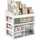 Large Makeup Organizer for Counter With 4 Drawers Cosmetic Organizer Countertop Make up Organizers for Vanity White Makeup Skincare organizers Storage Box