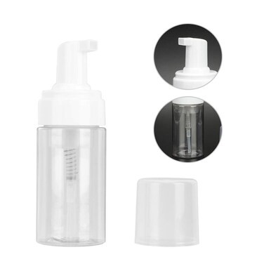 Mousse Empty Bottle, Plastic Foam Dispenser, Mini Foaming Sample Storage Bottle, Compact Travel Foam Container Travel Size For Refillable Containers Size, 100Ml(White (Pump Head))