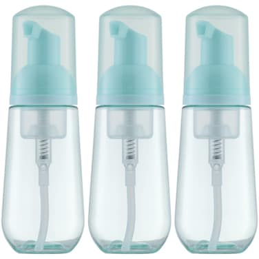 Tekson Soap Foam Bottle, Empty Travel Foaming Lash Shampoo for Cleanser, Dispenser (60ml, 2 fl oz, Green)