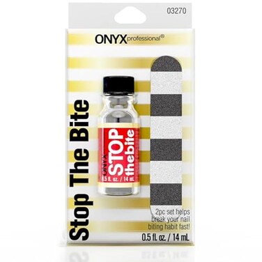 Onyx Professional Stop the Bite Nail Biting Deterrent Polish 0.5 Fl Oz - Helps Nails Grow &amp; Can be Used as a Top or Base Coat