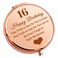 Sweet 16 Birthday Gift Inspirational Gift for Girl Travel Makeup Mirror 16 Year Old Birthday Gift for Teen Granddaughter Friend Sister 16th Birthday Compact Mirror Daughter Gift from Mom