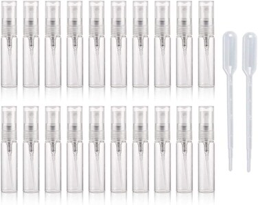 Enslz 20pcs Empty Clear 5ml Glass Spray Bottle Refillable Perfume Glass Bottles for Travel
