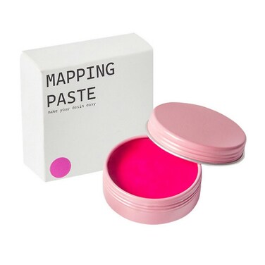 Mapping Paste, 20g/0.7oz Mapping Brow Paste for Eyebrow and Lips Measuring, Brow Contour Paste for PMU Microblading Supplies and Eyebrows Design Marking (Pink)