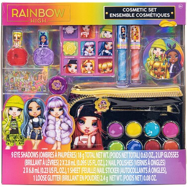 Rainbow High - Townley Girl Cosmetic Makeup with Palette Bag Set Includes Lip Gloss, Nail Polish &amp; Eye Shadow and More! for Kids Girls, Ages 6+ Perfect for Parties, Sleepovers and Makeovers