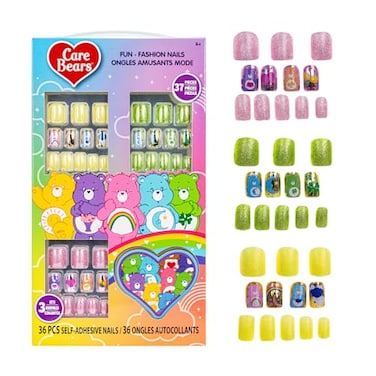 Care Bears 36 pcs Press on Nails for Kids   Pre-Glued &amp; Fake Nails with Nail File for Girls   Birthday Gifts for Ages 6+ by Townley Girl