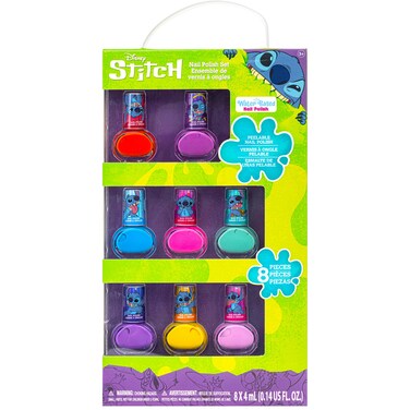 Disney Stitch Non-Toxic Peel-Off Water-Based Safe Quick Dry Nail Polish  Gift Kit Set for Kids Tweens Girls, Shimmer and Opaque Colors  Ages 3+ (8 Pcs)