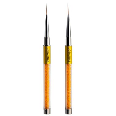 Nail Art Brushes 2PCS, Gel Polish Design Pen, Painting Tools with Extension, Builder, Liner, Salon at Home DIY Manicure (Liner#15)