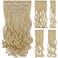 Blonde Hair Extension,Clip hair Extensions 18" wavy Synthetic 5.5 Oz Hair Pieces 22" Straight Cheap Fluffy&amp;Not Tangled Black Women Girls Silver White Brown Burgundy Grey Full Head Auburn
