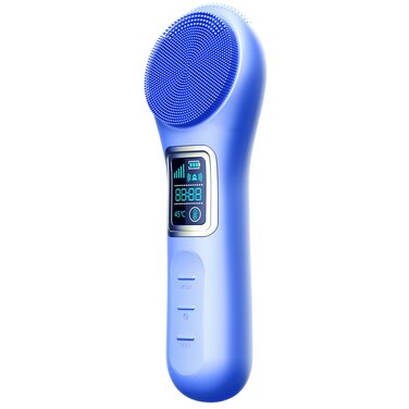 Silicone Face Scrubber Exfoliator, Rechargeable Facial Cleansing Brush with LCD Screen for Men &amp; Women, Sonic Face Brush for Cleaning and Deep Cleansing and Exfoliating