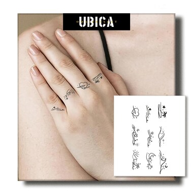 Tattoo, Semi-permanent Tattoos, 2 Sheets Fake Tattoo, Realistic Tattoos Non-Reflective, Waterproof For 1-2 Weeks, Sea Wave Tattoo Sticker 3.3x3.7in