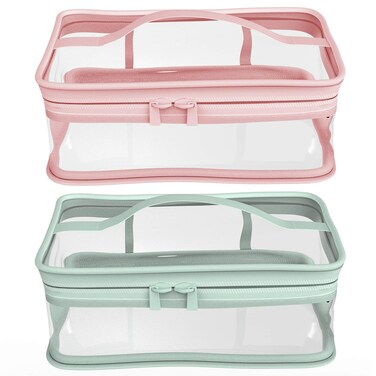 Makeup Bag Zipper Waterproof Portable Travel Storage Pouch 2 Pcs