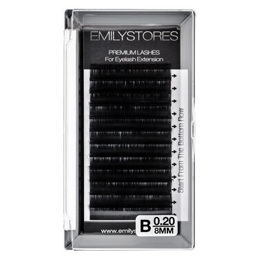 Lash Extensions 0.20mm Classic Thickness B Curl 8mm Length Natural Looking Individual Volume Eyelashes For Eyelash Extensions(0.20,B,8mm)