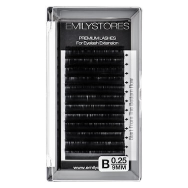Lash Extensions 0.25mm Thickness B Curl Length 9mm Volume Individual Eyelashes For Eyelash Extensions (0.25,B,9mm)