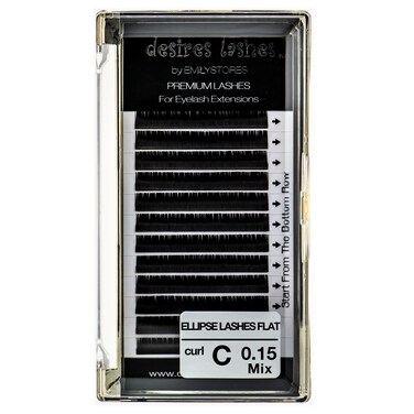 Ellipse Eyelashes 0.15mm Thickness C Curl Length Mixed Sizes 8-14mm Flat Lashes Extensions Volume Soft For Lash Extension(Ellipse,Flat0.15,C,Mixed 8-14mm)